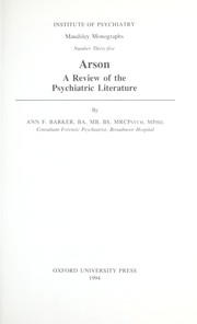 Cover of Arson by Ann F. Barker