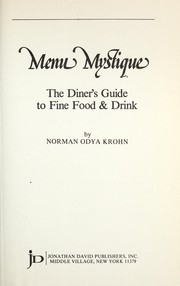 Front cover of Menu Mystique by Norman Odya Krohn