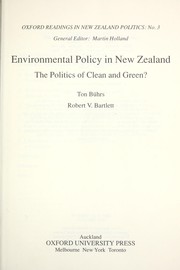 Front cover of Environmental policy in New Zealand by Ton Bührs