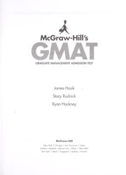 Cover of McGraw-Hill's GMAT by James M. Hasik