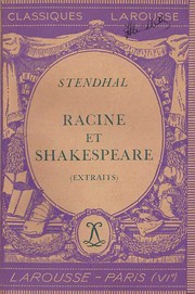 Front cover of Racine et Shakespeare (1818-1825) by Stendhal