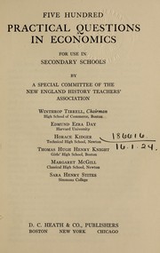 Front cover of Five hundred practical questions in economics by New England History Teachers' Association.