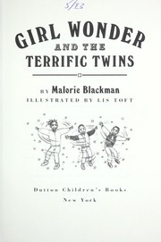 Front cover of Girl Wonder and the Terrific Twins by Malorie Blackman