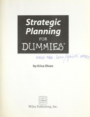 Cover of Strategic planning for dummies by Erica Olsen