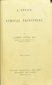 Cover of A study of ethical principles by James Seth