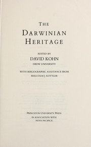 Cover of The Darwinian Heritage by David Kohn