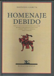 Front cover of Homenaje debido by Dionisia García