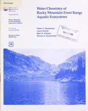 Front cover of Water chemistry of Rocky Mountain front range aquatic ecosystems by R.C. Musselman