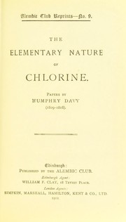 Front cover of The elementary nature of chlorine by Sir Humphry Davy