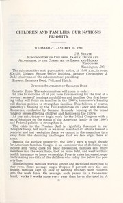 Cover of Children and families by United States. Congress. Senate. Committee on Labor and Human Resources. Subcommittee on Children, Family, Drugs and Alcoholism.