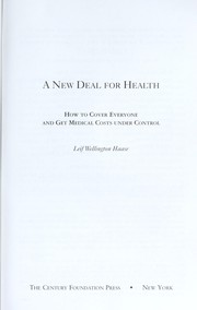 Front cover of A New Deal for Health by Leif Wellington Haase