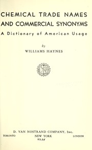 Front cover of Chemical trade names and commercial synonyms by Williams Haynes