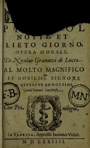 Front cover of La piacevol notte by Niccolo Granucci