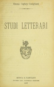 Cover of Studi letterari by Emma Boghen Conigliani