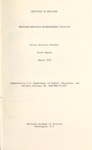Cover of Medicare - Medicaid reimbursement policies by Institute of Medicine (U.S.)