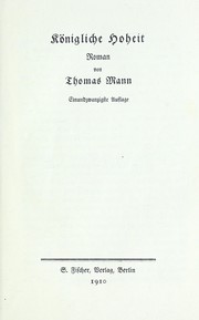 Cover of Königliche Hoheit by Thomas Mann