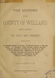 Front cover of The History of the County of Welland, Ontario by E. R. Langs