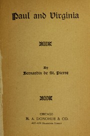 Front cover of Paul and Virginia by Bernardin de Saint-Pierre