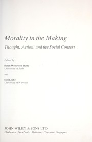 Cover of Morality in the making by Don C. Locke