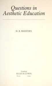 Front cover of Questions in aesthetic education by H. B. Redfern
