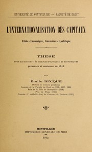 Cover of L' internationalisation des capitaux by Emile Becqué