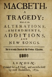 Cover of Macbeth by William D'Avenant