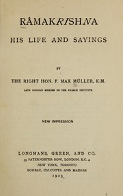 Cover of Ramakrishna by F. Max Müller