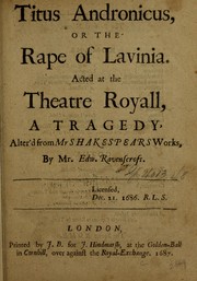 Cover of Titus Andronicus or the Rape of Lavinia by Edward Ravenscroft