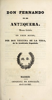 Cover of Don Fernando, el de Antequera by Ventura de la Vega