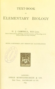 Front cover of Text-book of elementary biology by H. J. Campbell