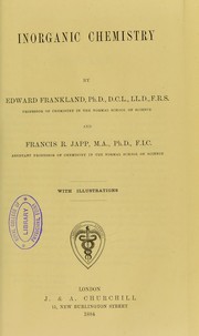 Cover of Inorganic chemistry by Frankland, Edward Sir