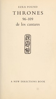 Cover of Thrones by Ezra Pound
