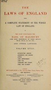 Front cover of Laws, etc. (Laws of England : 3rd ed.) by Rand McNally