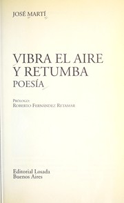 Front cover of Vibra el aire y retumba by José Martí