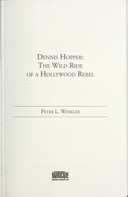 Cover of Dennis Hopper by Peter L. Winkler