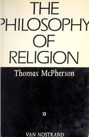 Front cover of The philosophy of religion by Thomas McPherson