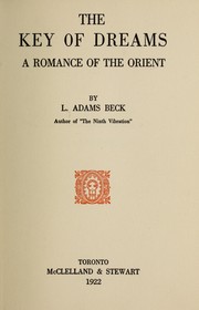 Cover of The Key of Dreams by Elizabeth Louisa "Lily" Moresby
