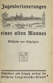 Cover of Jugenderinnerungen eines alten Mannes by Wilhelm von Kügelgen