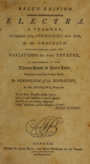 Cover of Electra by Sophocles