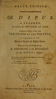 Cover of ¿dipus by John Dryden