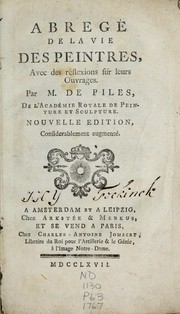 Front cover of Abregé de la vie des peintres by Roger de Piles