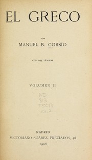 Cover of El Greco by Manuel B. Cossío