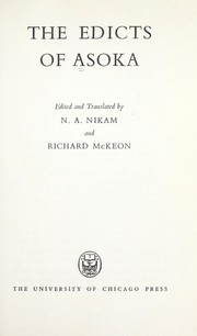 Front cover of Edicts by Aśoka King of Magadha