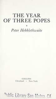 Front cover of The year of three popes by Peter Hebblethwaite