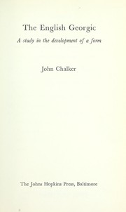 Cover of The English georgic by John Chalker