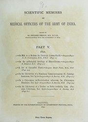 Front cover of Scientific memoirs by medical officers of the army of India by Benjamin (Sir) Simpson