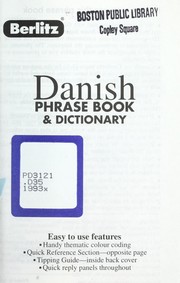 Front cover of Danish phrase book & dictionary by Berlitz Publishing Company