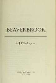 Cover of Beaverbrook by Taylor, A. J. P.