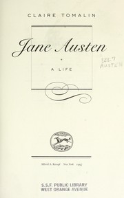 Front cover of Jane Austen by Claire Tomalin