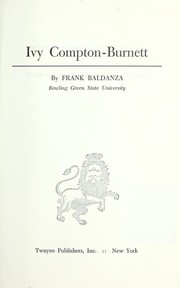 Cover of Ivy Compton-Burnett by Frank Baldanza